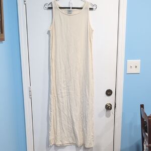 Oh My Gauze! 100% Cotton Maxi Dress Cream Lagenlook Resort Gauzy Sz Med